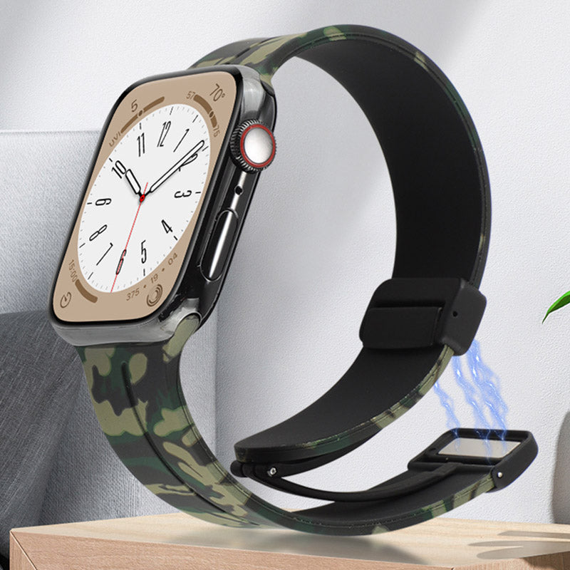 For Apple Watch Series 9 8 7 41mm 6 5 4 SE (2023) SE (2022) SE 40mm 3 2 1 38mm Magnetic Watch Band Camo Silicone Watch Strap For Apple Watch Series 9 8 7 41mm 6 5 4 SE (2023) SE (2022) SE 40mm 3 2 1 38mm Magnetic Watch Band Camo Silicone Watch Strap